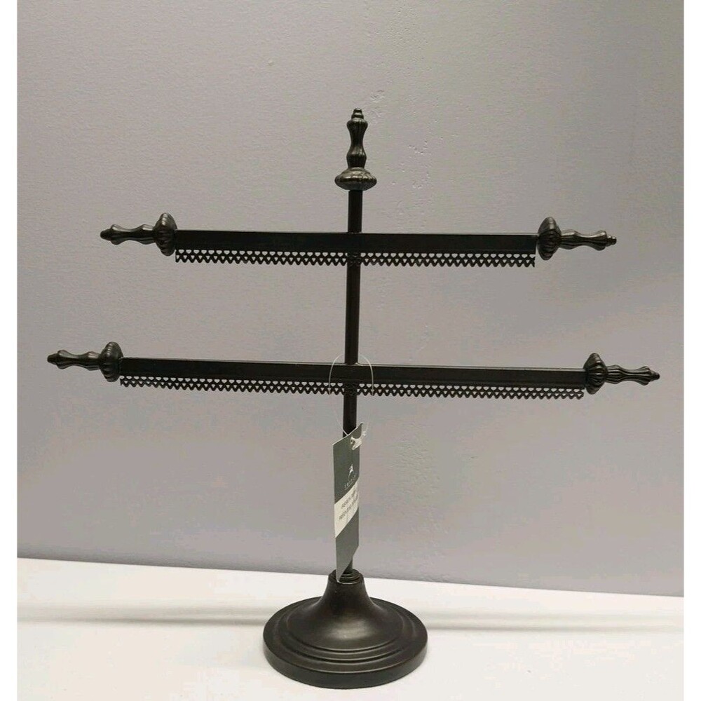 Tripar 2 Tier Metal Jewelry Display Stand Bracelet Watch Holder Black Retail